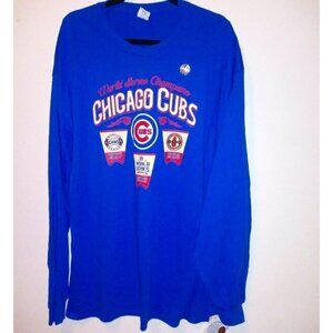 NWT Chicago Cubs 2016 World Series Champions Men's 2XL 2TG T-Shirt LS Gildan